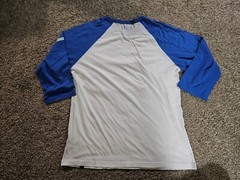 Routine Baseball RB 3/4 Sleeve T-Shirt Blue Mens Large