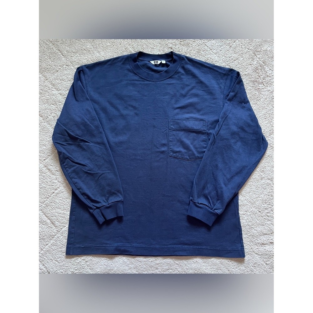 Uniqlo U Long Sleeve Cotton Shirt Minimalist Capsule Sustainable Unisex Sz L