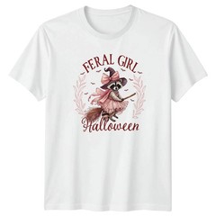 Feral Raccoon Halloween White T-Shirt