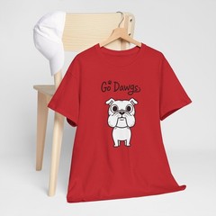 Go Dawgs Bulldog T-Shirt – Cute Dog Graphic Red Tee – UGA Football Game Day
