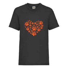 Dog Paw Print Heart Humour Novelty T Shirt Various Colours And Sizes
