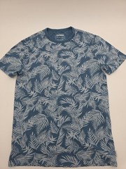 Express T-Shirt Men Small Blue AOP Floral Tee.#41144