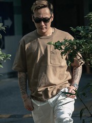 NON STOCK Drop Shoulder Pocket T-Shirt Loose Fit Men’s Heavyweight Cotton Tee