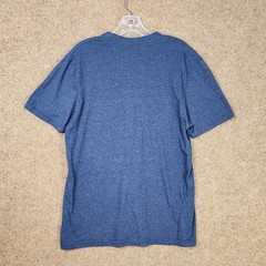 Evolve Men T-Shirt Medium Blue Heathering Short Sleeve Crew Neck Activewear