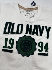 Old Navy Men’s Graphic Logo Crewneck Short Sleeve T-Shirt XL White Green Black