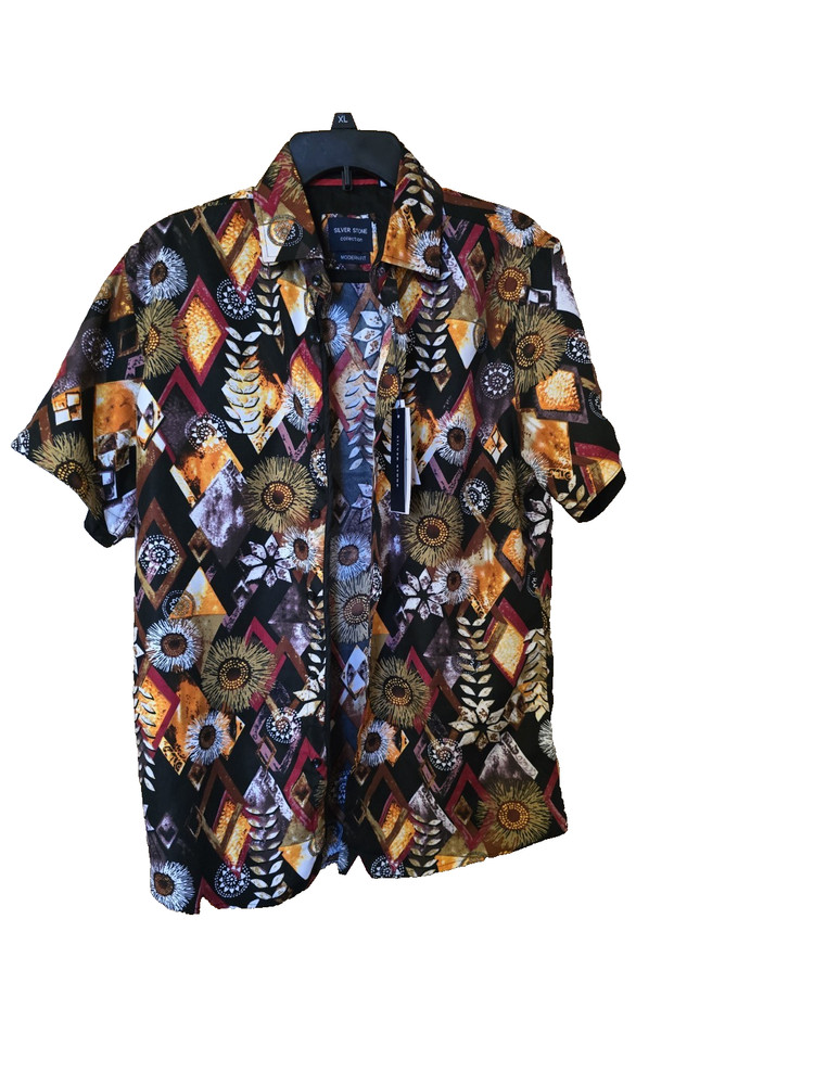 Modern Fit Silver Stone collection shirt short sleeve L men button NWT $129
