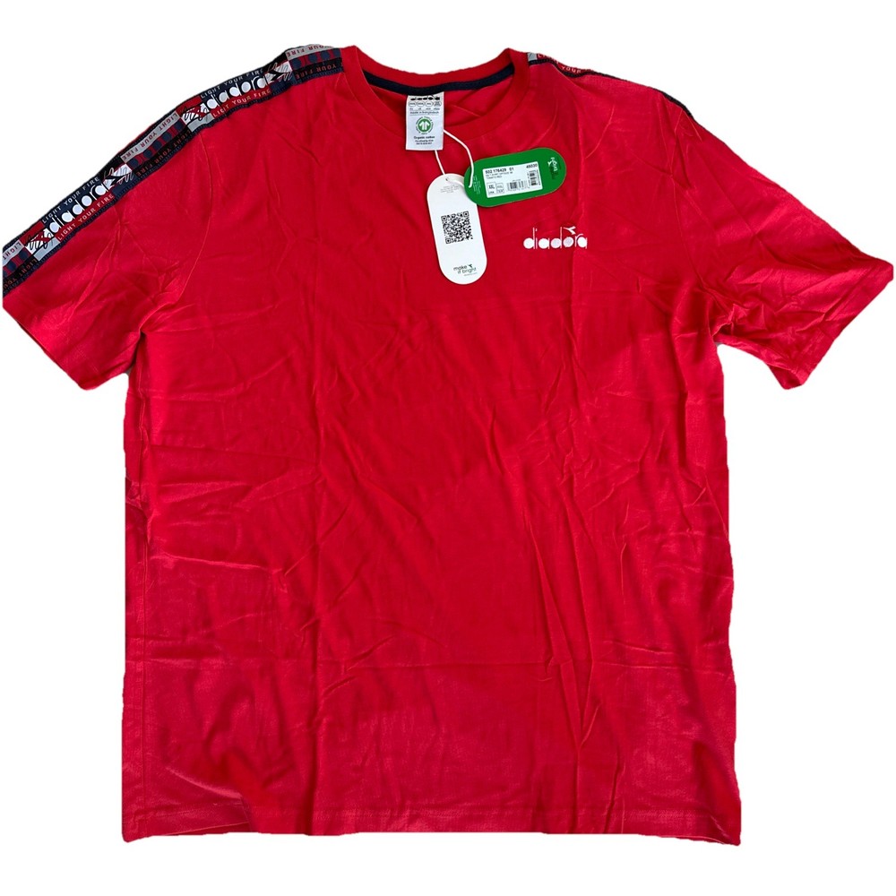 MEN’S DIADORA SIZE 2XL LIGHT YOUR FIRE COTTON T-SHIRT OFFSIDE TOMATO RED NEW
