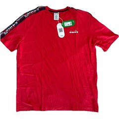 MEN’S DIADORA SIZE 2XL LIGHT YOUR FIRE COTTON T-SHIRT OFFSIDE TOMATO RED NEW