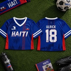 Personalized Haiti Soccer Croptop Mesh Jersey, Custom Name Number Haiti Jersey
