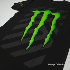 Monster Energy Drink Unleash The Beast Black Big Print Crewneck Shirt Size M
