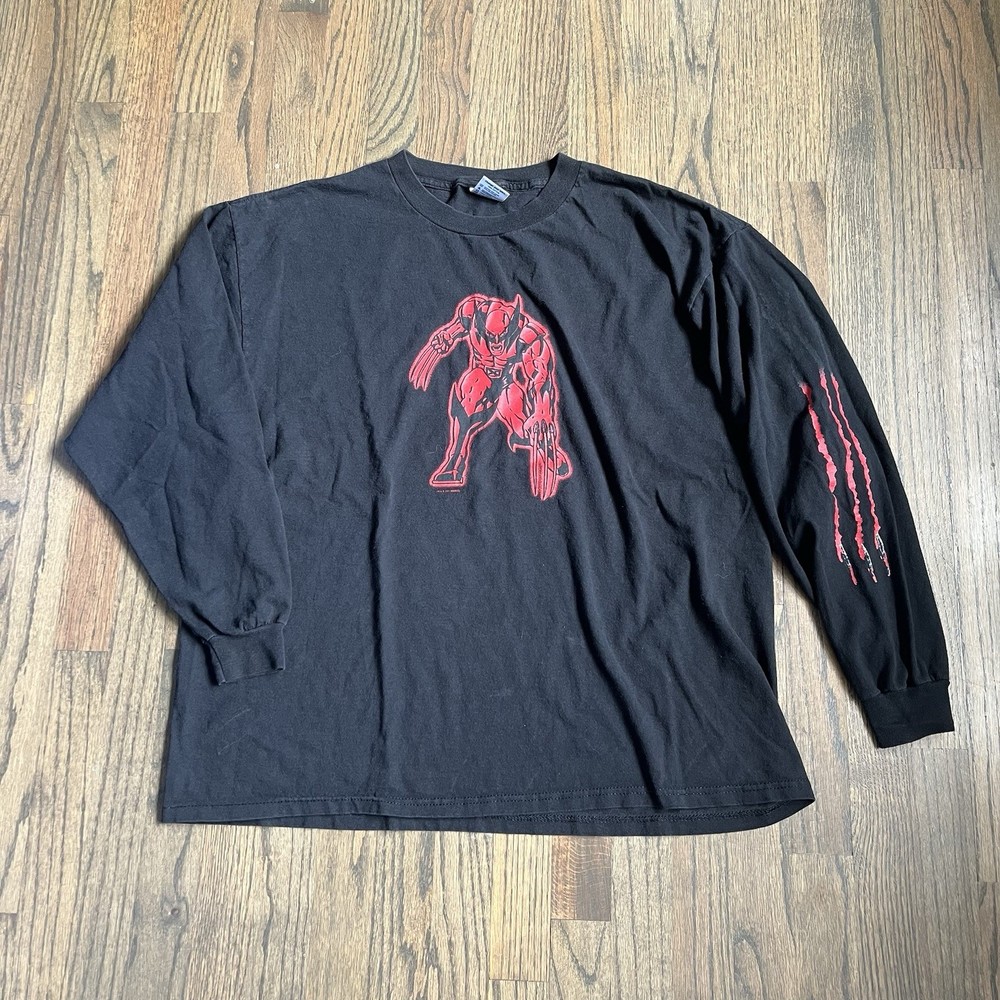 Vintage 2000s Wolverine Marvel Comics X Men Long Sleeve Tee Shirt Sz XL