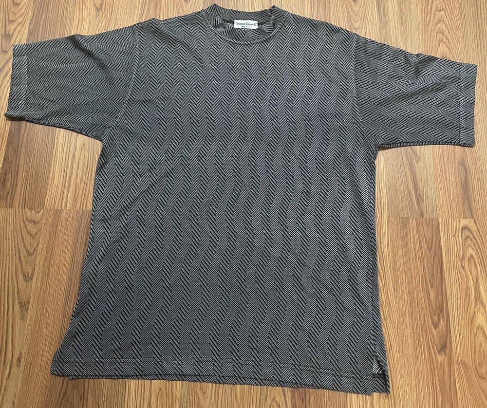 Giorgio Danieli Shirt Mens Extra Large Made In Italy Wavy Knit Geometric