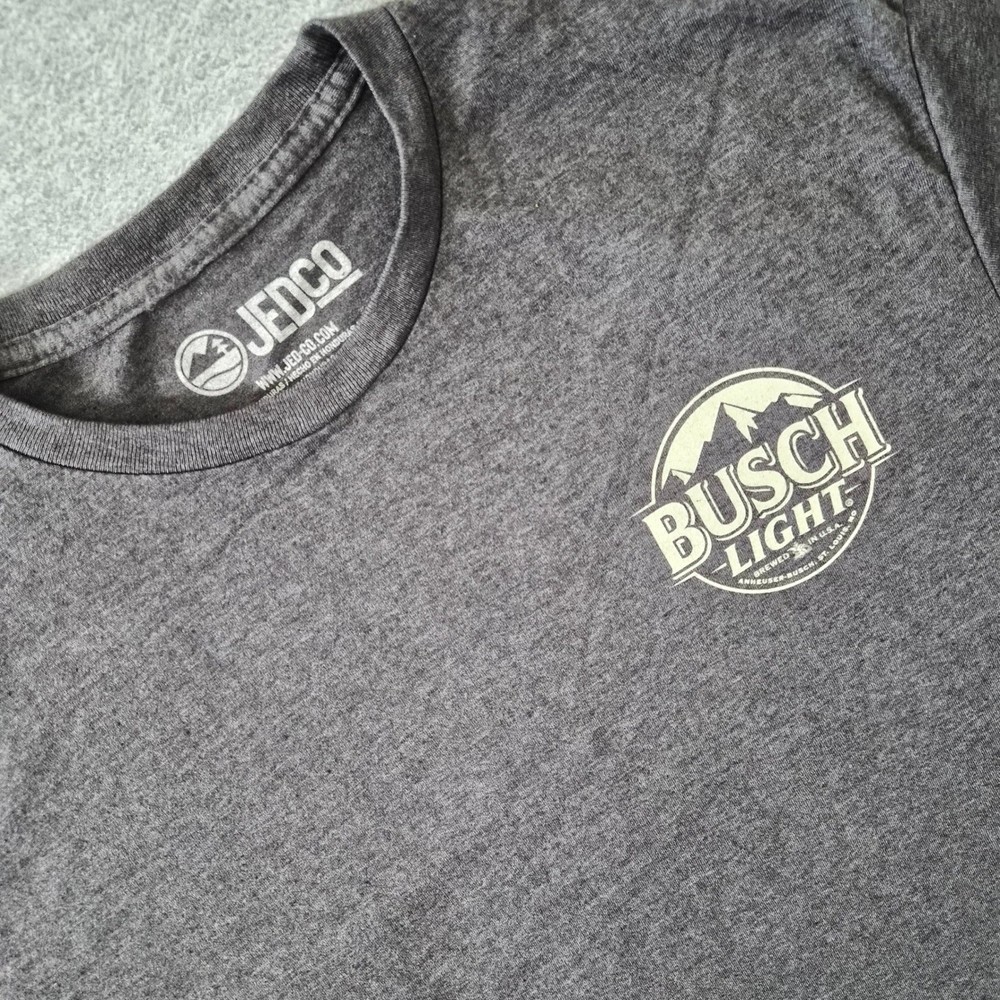 Busch Light Men Not My First Rodeo Graphic T-Shirt Heather Charcoal Medium Jedco