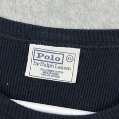 Polo Ralph Lauren Shirt Mens XL Navy Blue Ribbed Combed Cotton Short Sleeve Tee