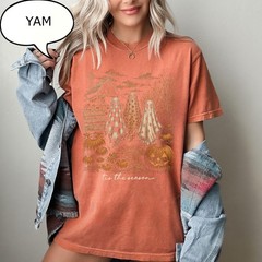 Tis The Season Halloween Ghost Shirt Spooky Season Retro Fall Unisex Graphic Tee