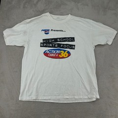 VTG 90s Pepsi High School Sports Focus Action Cable 6 Shirt Mens Large White
