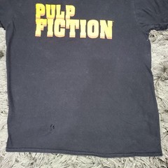 Pulp Fiction Shirt Mens Large Black Logo Graphic 90s Tee Tarantino Movie Flaws