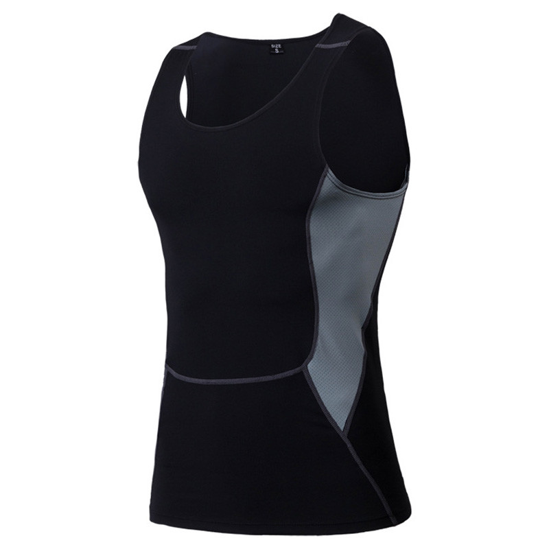 Men Workout Gym Polyester Muscle Quick-dry Elastic Bodybuilding Tank Top Vest