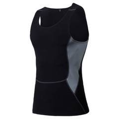 Men Workout Gym Polyester Muscle Quick-dry Elastic Bodybuilding Tank Top Vest