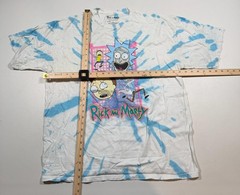 Rick And Morty Shirt Mens XL White Blue Tie Dye Graphic Cartoon TV Show Tee