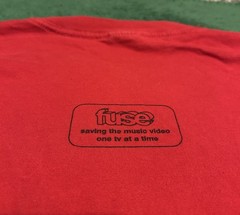 Vintage Fuse TV Logo Promo Show Network T-Shirt Red Mens XL Uranium Music Videos