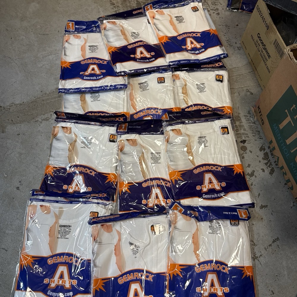 Lot Of 200 – A Shirt/tang Top (mostly Individually Wrapped ) Sized Small To 4xL