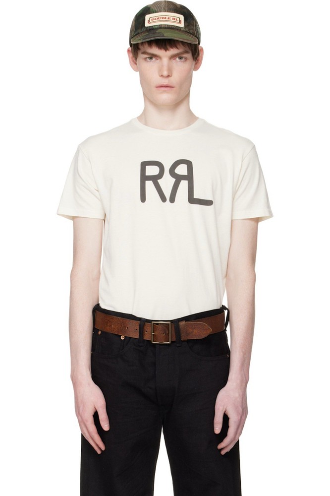 Ralph Lauren Double RL RRLOff-White Ranch Logo T-shirt S K