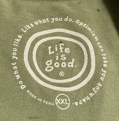 Men’s Life is Good Light Green “Leave no trace” Tshirt Hiker & Dog Sz XXL