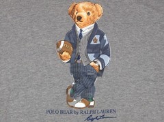POLO RALPH LAUREN Mens BIG & TALL Football Bear Hoodie T-Shirt Tee, HEATHER GRAY