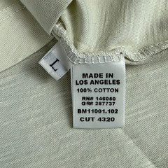 Buck Mason Venice Wash Slub Knit Curved Hem Tee Mens Large White Sand USA NWT