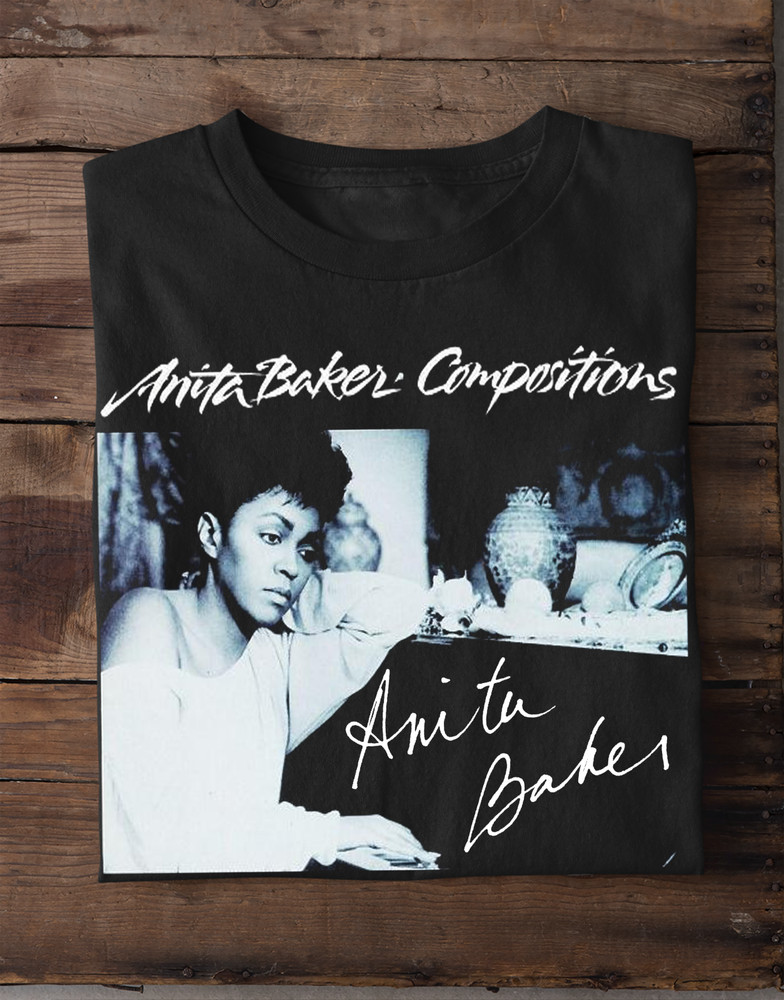 Anita Baker Signature For Fans Black T-Shirt Cotton All Size MC606