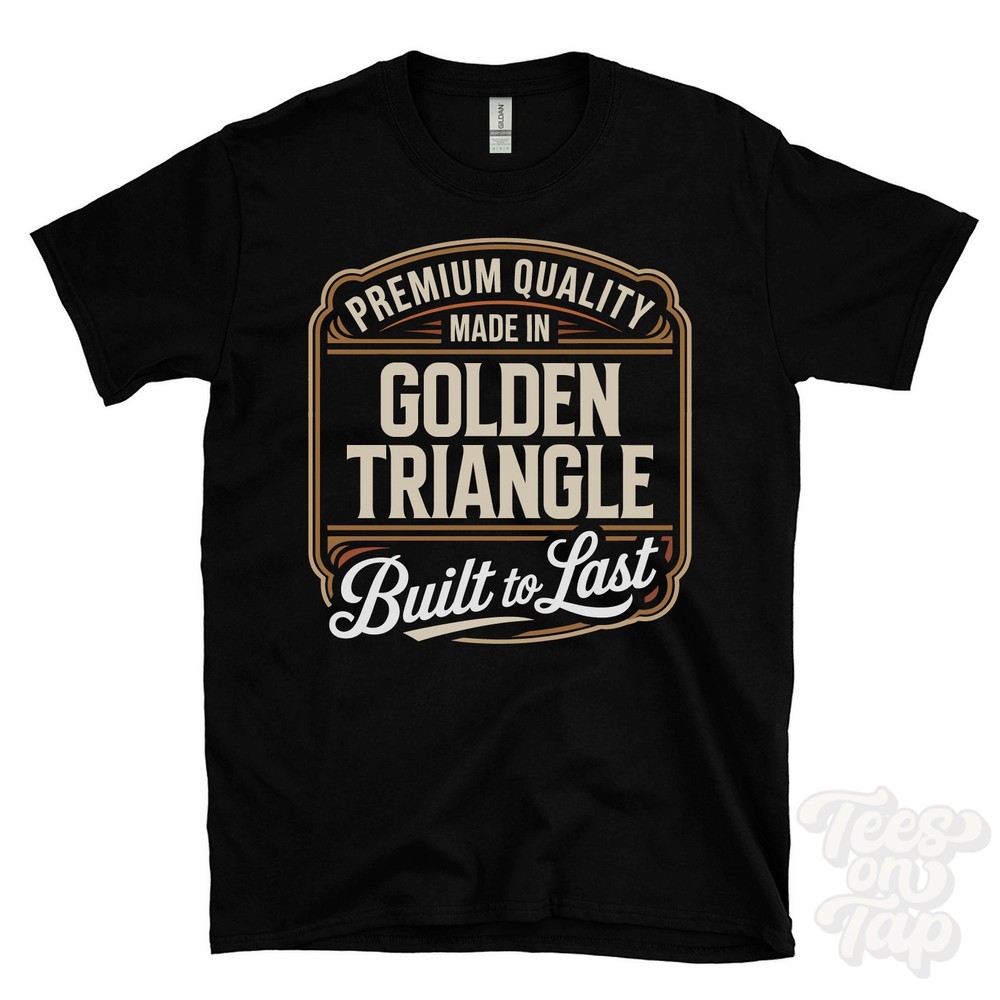 MADE IN GOLDEN TRIANGLE PREMIUM QUALITY BUILT TO LAST T-SHIRT norwich england