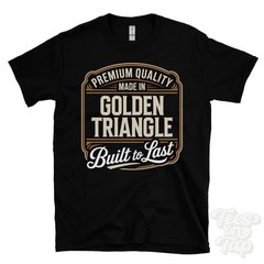 MADE IN GOLDEN TRIANGLE PREMIUM QUALITY BUILT TO LAST T-SHIRT norwich england