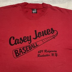 Vintage CASEY JONES BASEBALL T-Shirt XL BEST FOL Rochester New York Bar Tavern