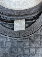 Saints Studio Mens Short Sleeve Shirt Size 3XL Embossed Squares Knit Black