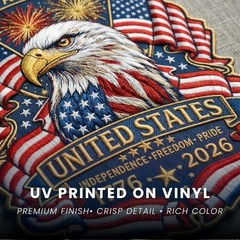 2pcs 250th Anniversary USA Car Decal Sticker, Patriotic Bald Eagle 1776–2026 V
