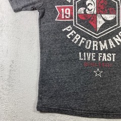 Affliction Shirt Adult Medium Dark Gray Graphic Tee Performance Live Fast USA