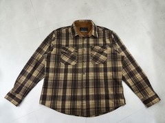 Jachs New York Flannel Shirt Brown Tan Plaid Men’s XL Thick Fleece