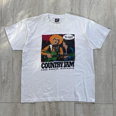 Fruit of the Loom Vintage 1994 Country Jam Lake Geneva WI White Graphic Tee XL
