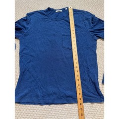 Buck Mason Mens Indigo Slub Cotton Long Sleeve Pocket Tee Blue Size M