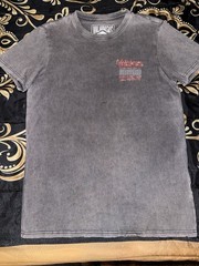 Valabasas Men’s S Gray Cotton Double-Sided Graphic Print Crew Neck Tee