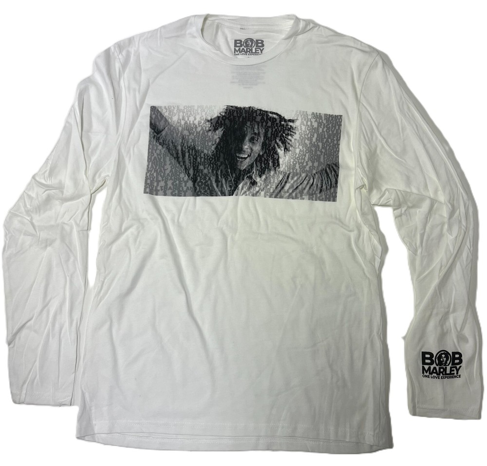 BOB MARLEY ONE LOVE EXPERIENCE Unisex WHITE LONG SLEVEE Tee T-Shirt ORIGINAL NEW