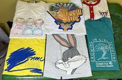 Lot of 6 Vintage XL Graphic T-Shirts 90’s Single Stitch Looney Tunes Salem NMC