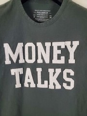 Money Talks Shirt Mens Medium Gray Graphic Crew Neck Short Sleeve Stretch