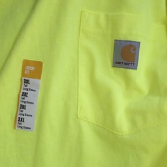 Carhartt Mens Loose Fit Long Sleeve Yellow Work Crew T-Shirt 3XL NWT