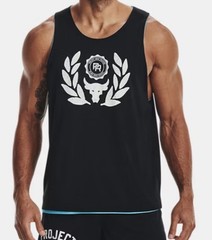 Under Armour Men’s Project Rock Reversible Mesh Tank Top Sz-M Blue And Black GYM