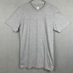 American Apparel Mens S Heather Grey Crew Neck Short Sleeve T-Shirt Cotton Norm