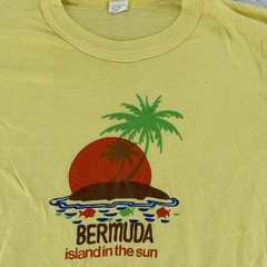 Vintage Bermuda Sunset Shirt Mens Medium Island In The Sun Palm Tee Tourist 80s