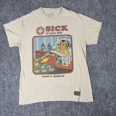 Steven Rhodes T Shirt Adult Humor Graphic Shirt Size Medium Beige