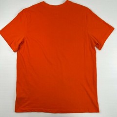 Nike Shirt Men Large Center Swoosh Spell Out Dri Fit Orange Work Party Core Ex